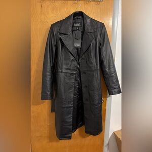Badgley Mischka -Black leather Coat